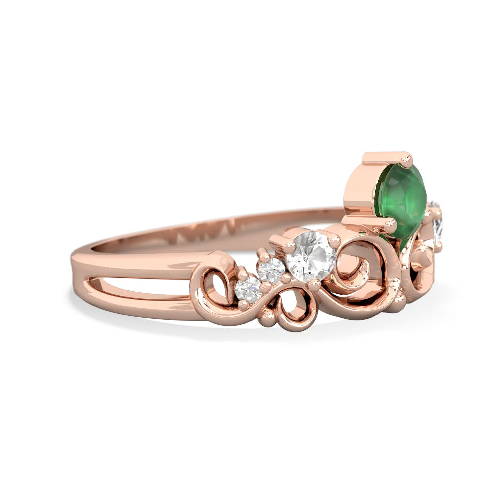 Emerald Crown Keepsake 14K Rose Gold ring R5740