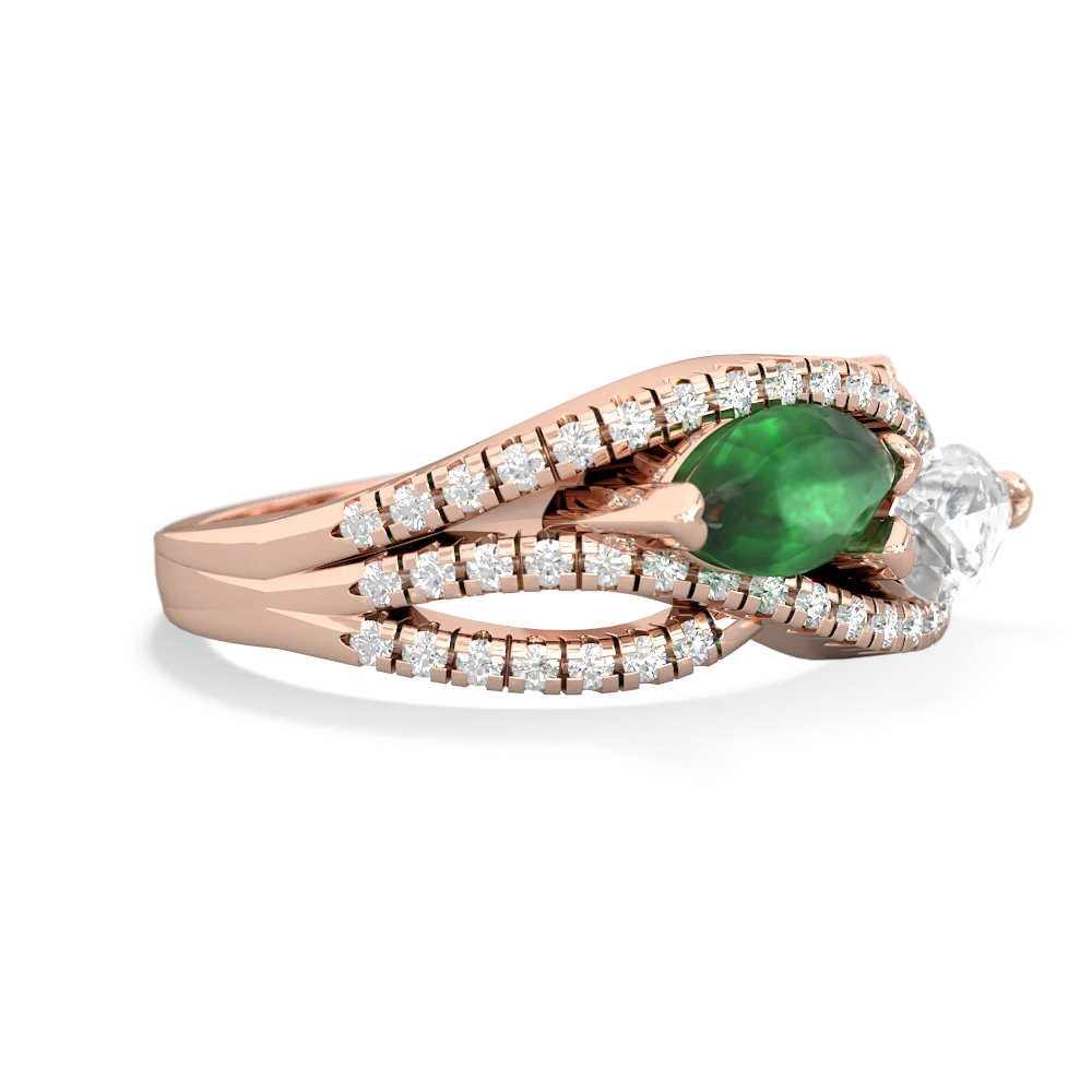 Emerald Diamond Rivers 14K Rose Gold ring R3070