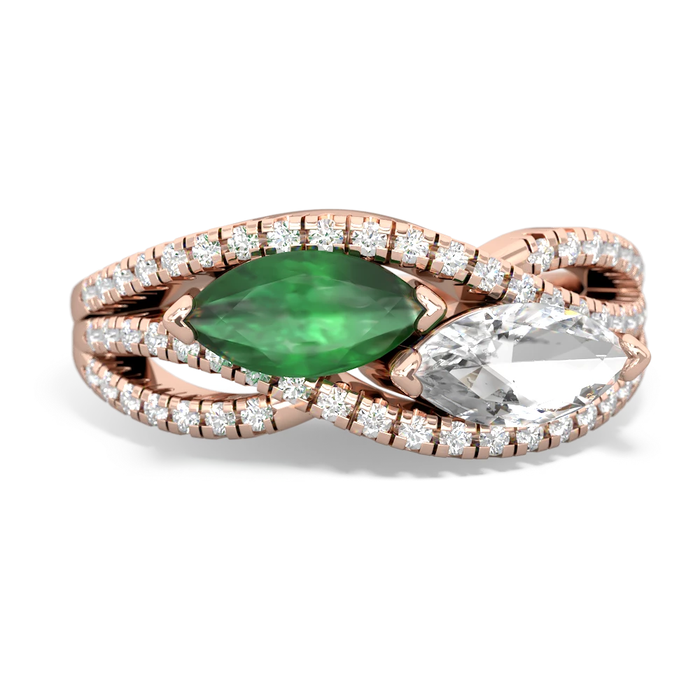 Emerald Diamond Rivers 14K Rose Gold ring R3070