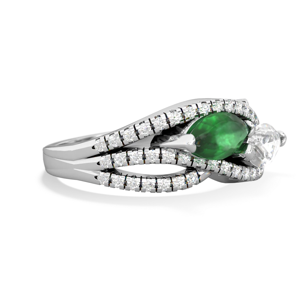 Emerald Diamond Rivers 14K White Gold ring R3070