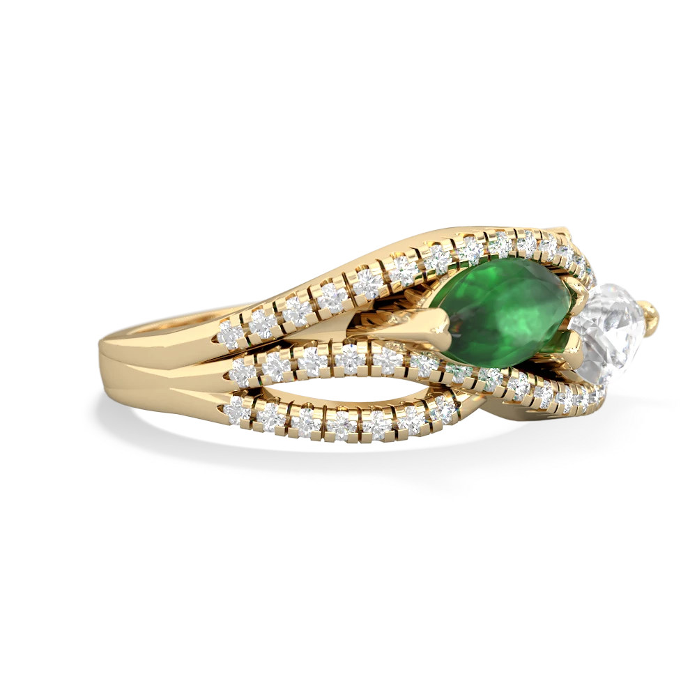 Emerald Diamond Rivers 14K Yellow Gold ring R3070