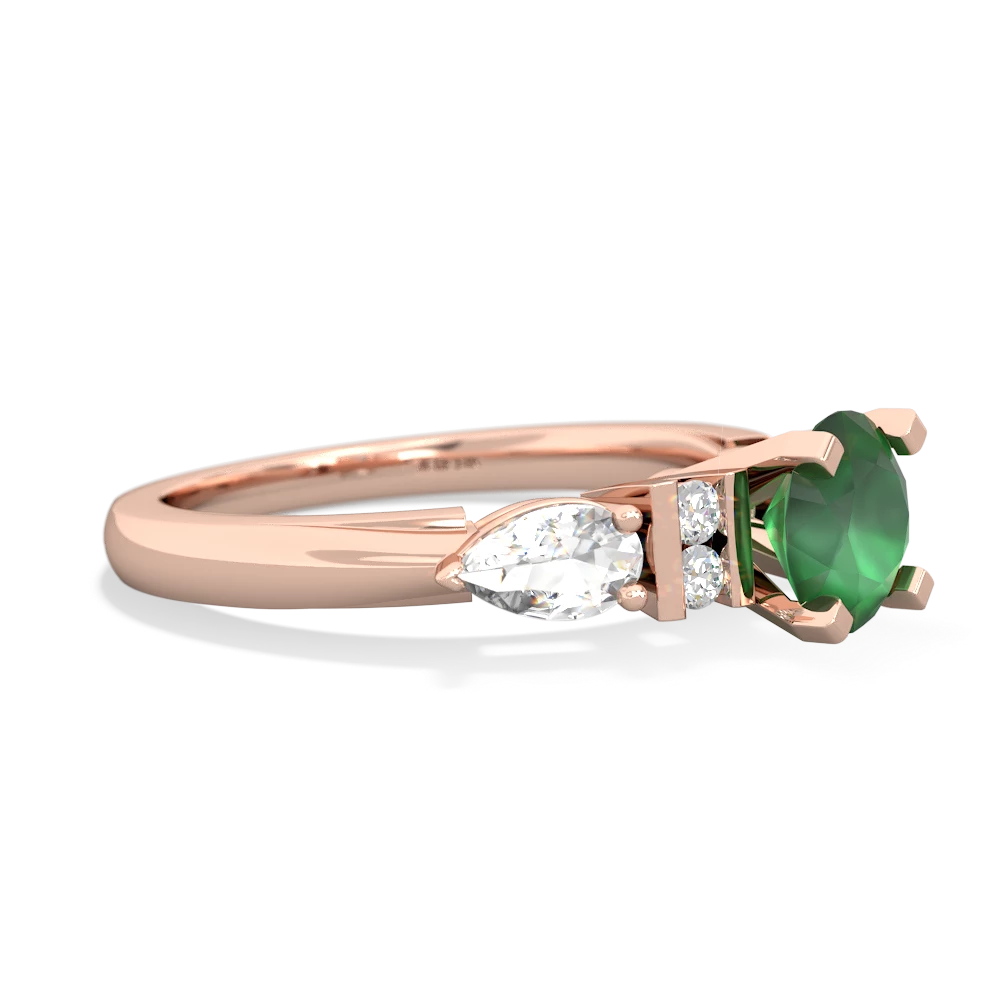 Emerald 6Mm Round Eternal Embrace Engagement 14K Rose Gold ring R2005