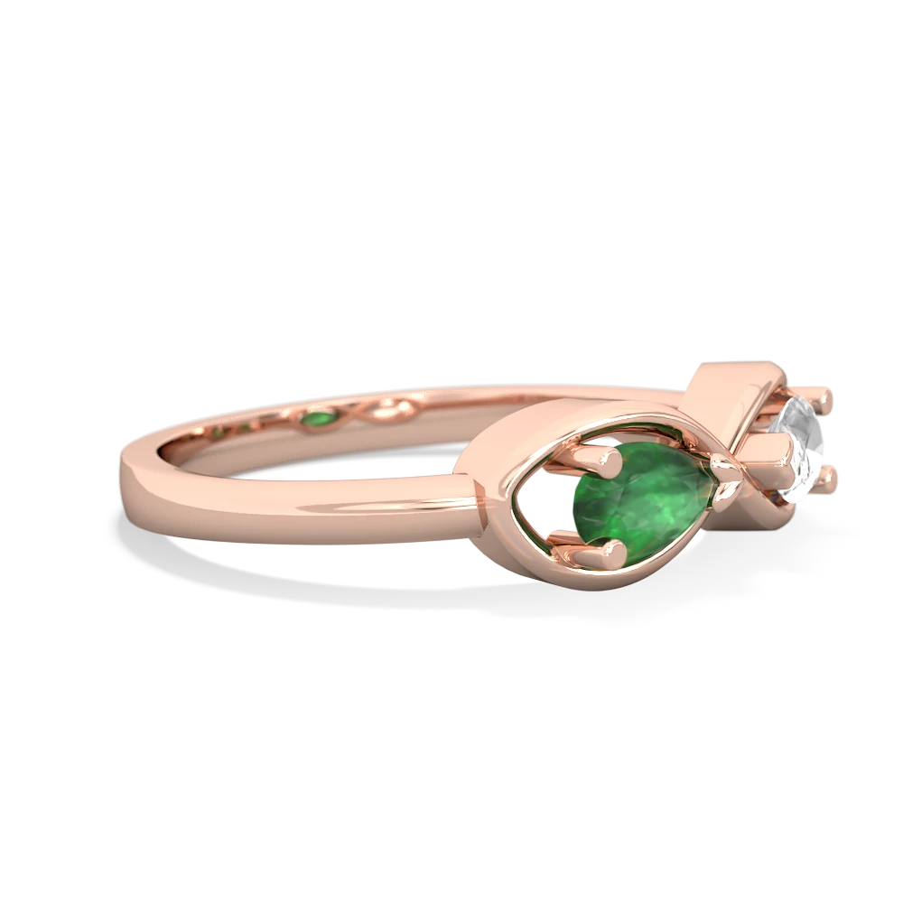 Emerald Infinity 14K Rose Gold ring R5050