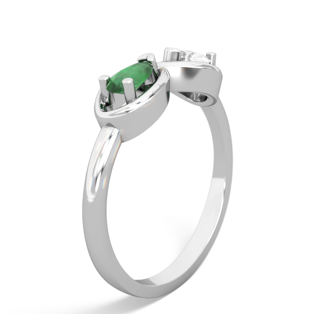 Emerald Infinity 14K White Gold ring R5050