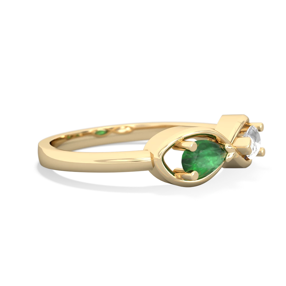 Emerald Infinity 14K Yellow Gold ring R5050