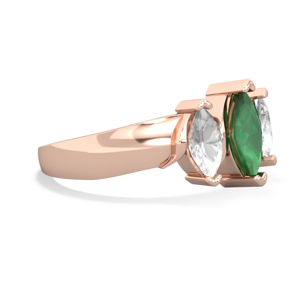 Emerald Three Peeks 14K Rose Gold ring R2433