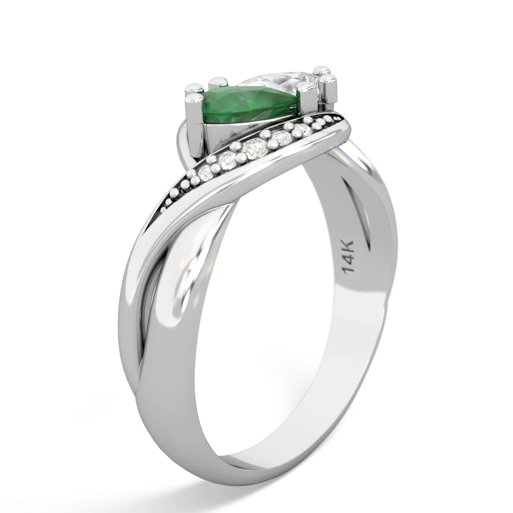 Emerald Summer Winds 14K White Gold ring R5342