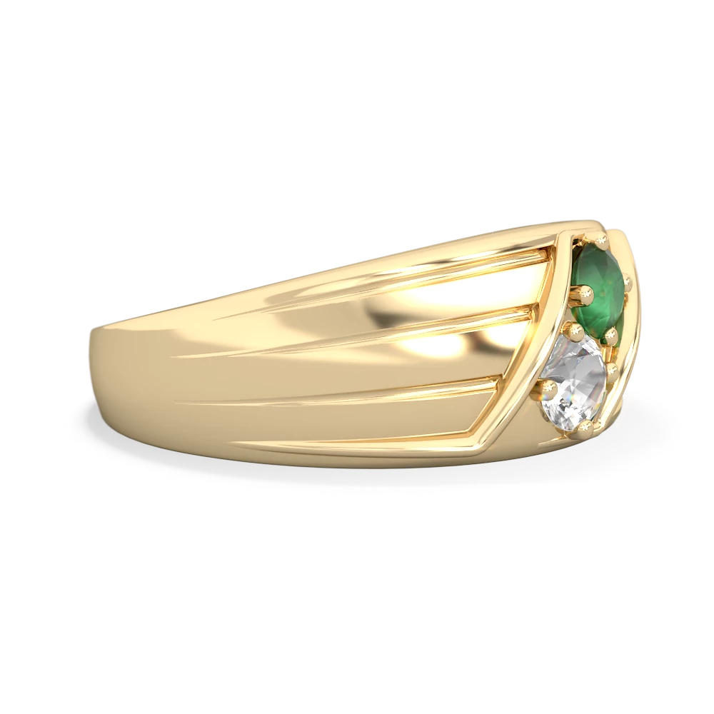 Emerald Men's Streamline 14K Yellow Gold ring R0460