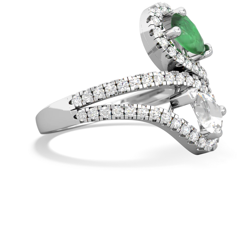 Emerald Diamond Dazzler 14K White Gold ring R3000