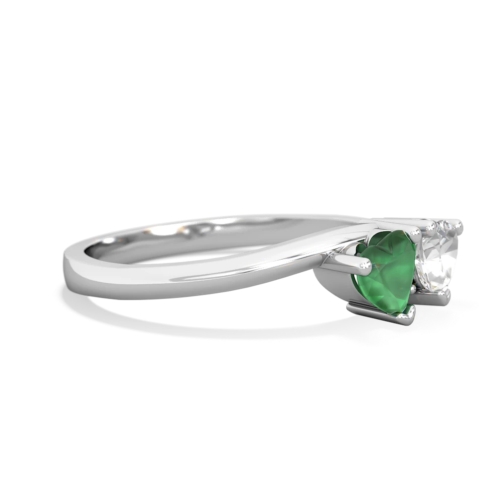 Emerald Sweethearts 14K White Gold ring R5260