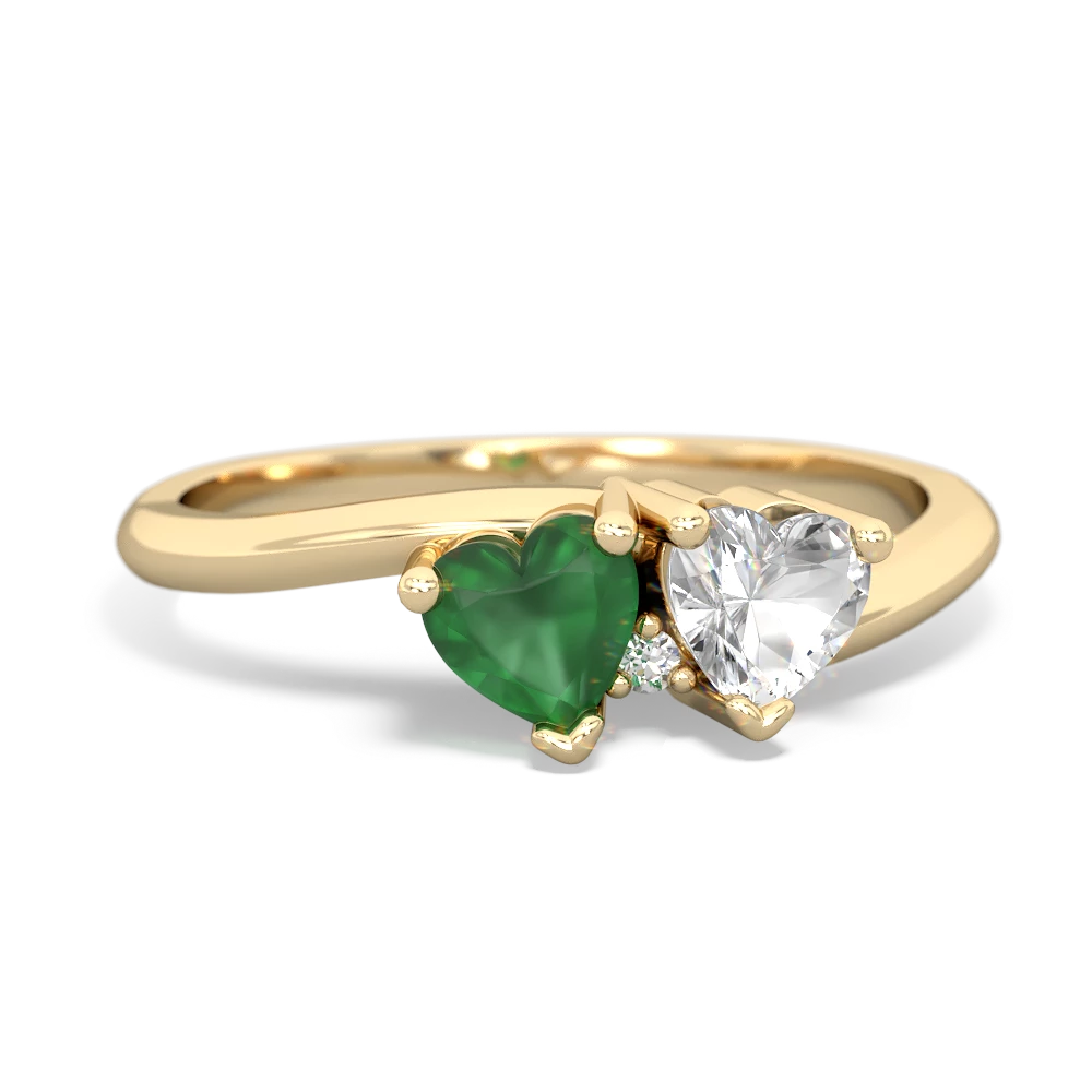 Emerald Sweethearts 14K Yellow Gold ring R5260