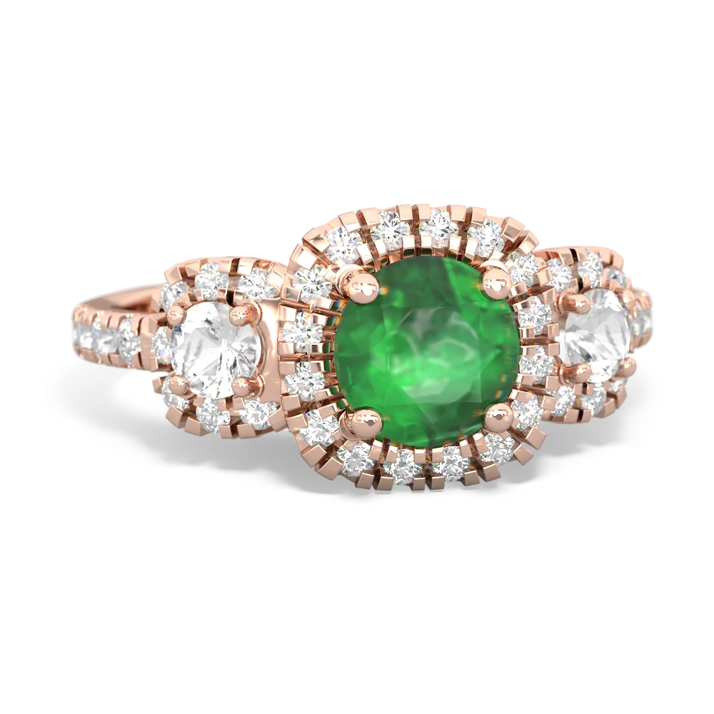 Emerald Regal Halo 14K Rose Gold ring R5350