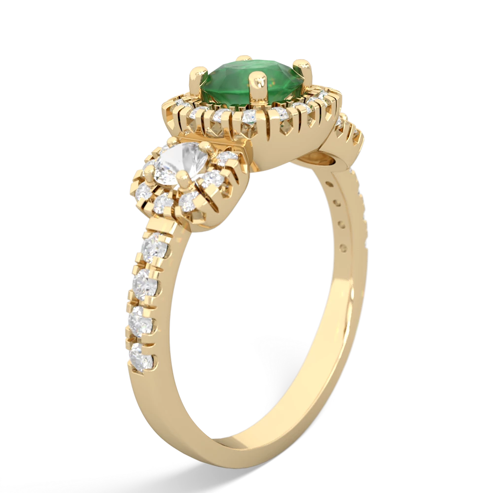 Emerald Regal Halo 14K Yellow Gold ring R5350