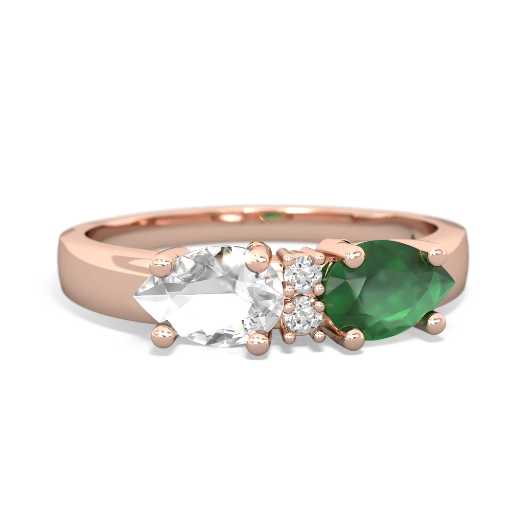 Emerald Pear Bowtie 14K Rose Gold ring R0865