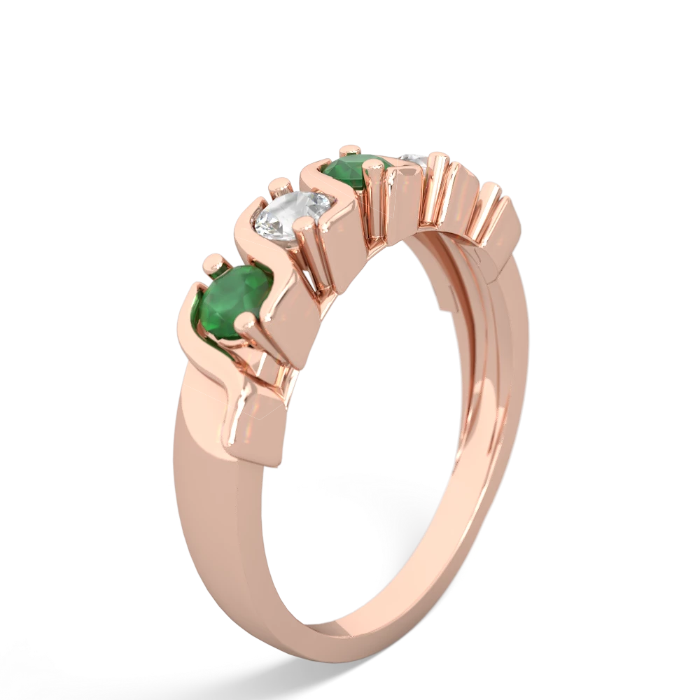 Emerald Anniversary Band 14K Rose Gold ring R2089