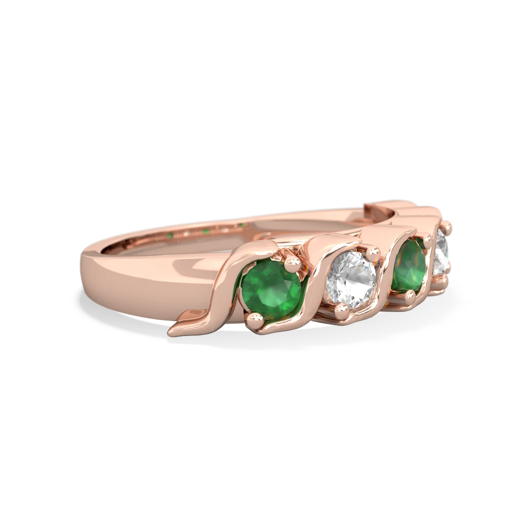 Emerald Anniversary Band 14K Rose Gold ring R2089