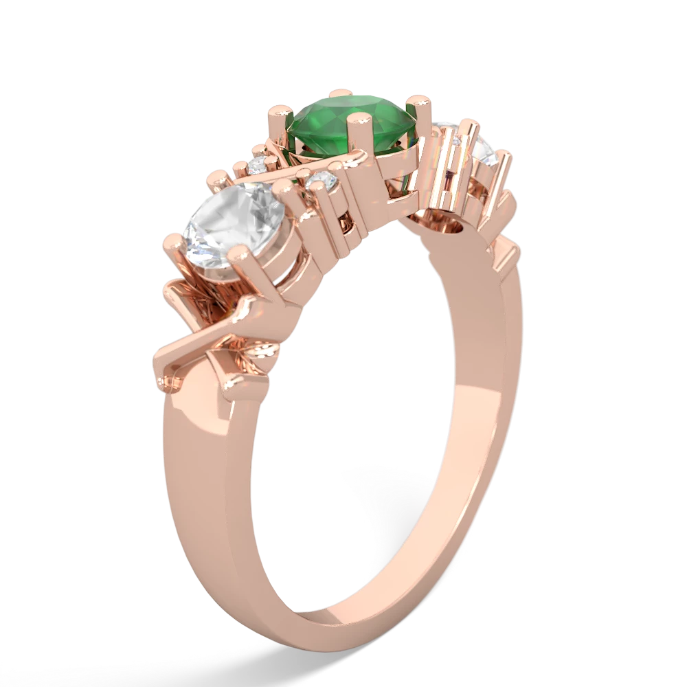 Emerald Hugs And Kisses 14K Rose Gold ring R5016