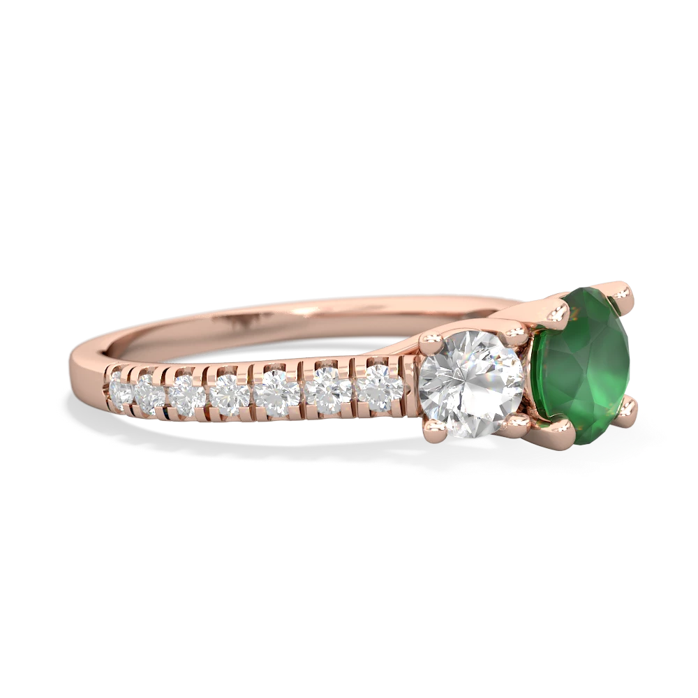 Emerald Pave Trellis 14K Rose Gold ring R5500