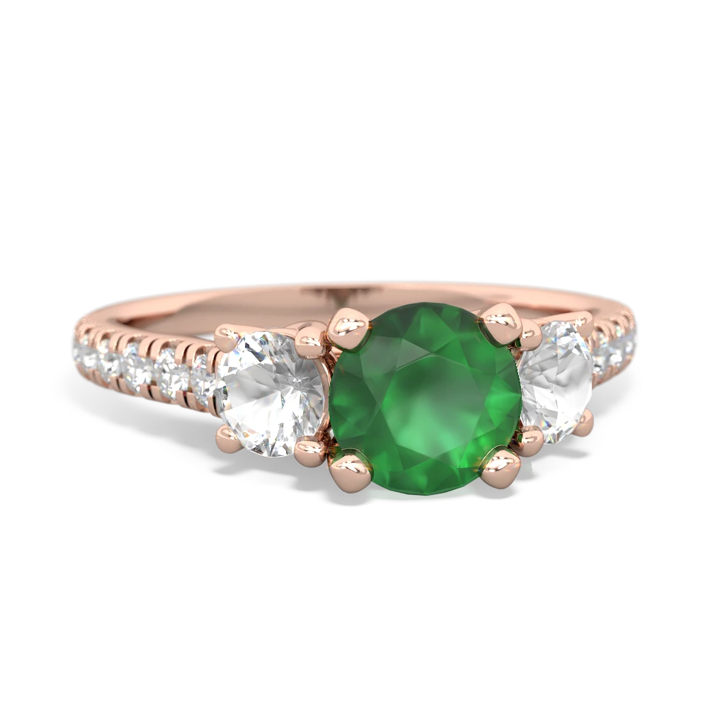 Emerald Pave Trellis 14K Rose Gold ring R5500