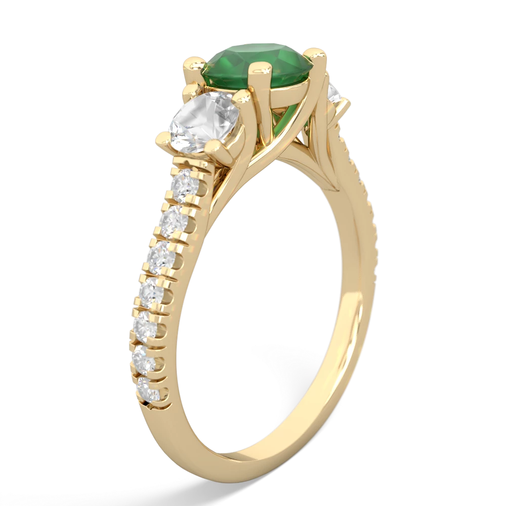 Emerald Pave Trellis 14K Yellow Gold ring R5500