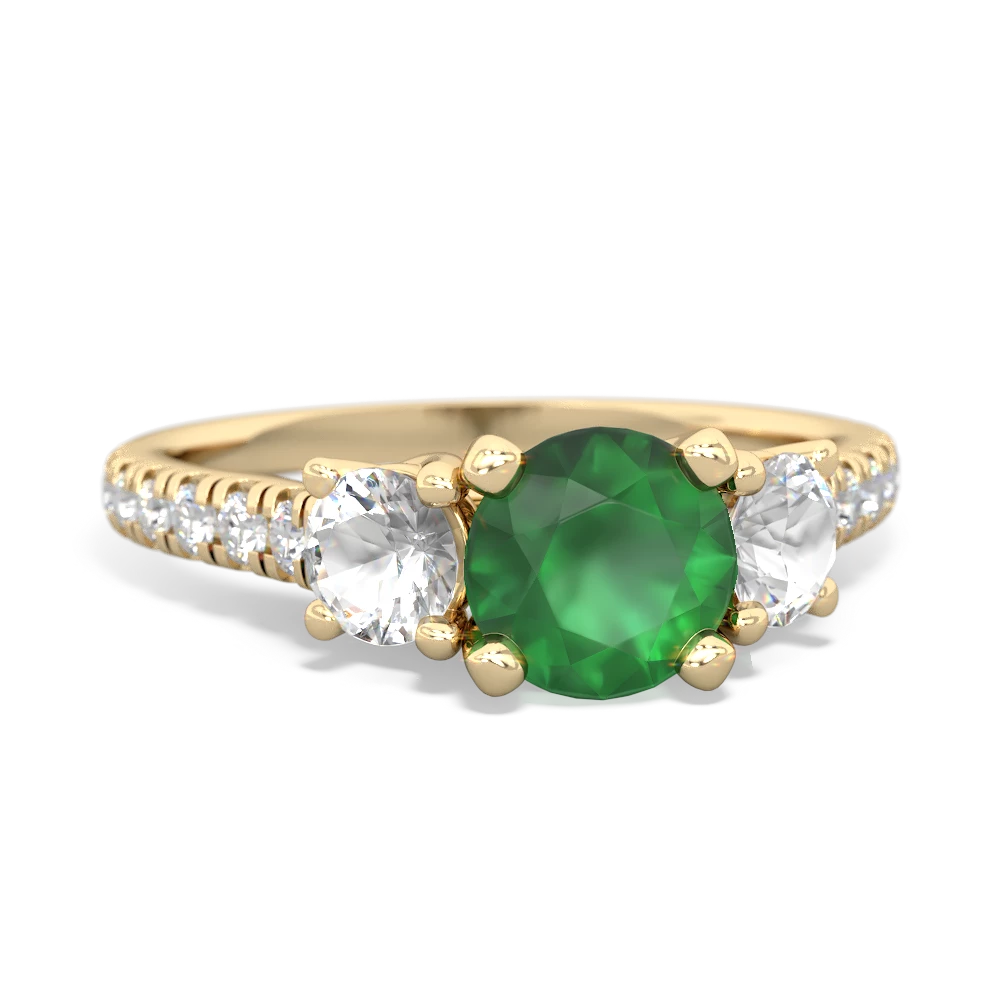 Emerald Pave Trellis 14K Yellow Gold ring R5500