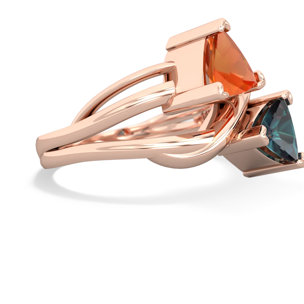 Fire Opal Split Band Swirl 14K Rose Gold ring R2341