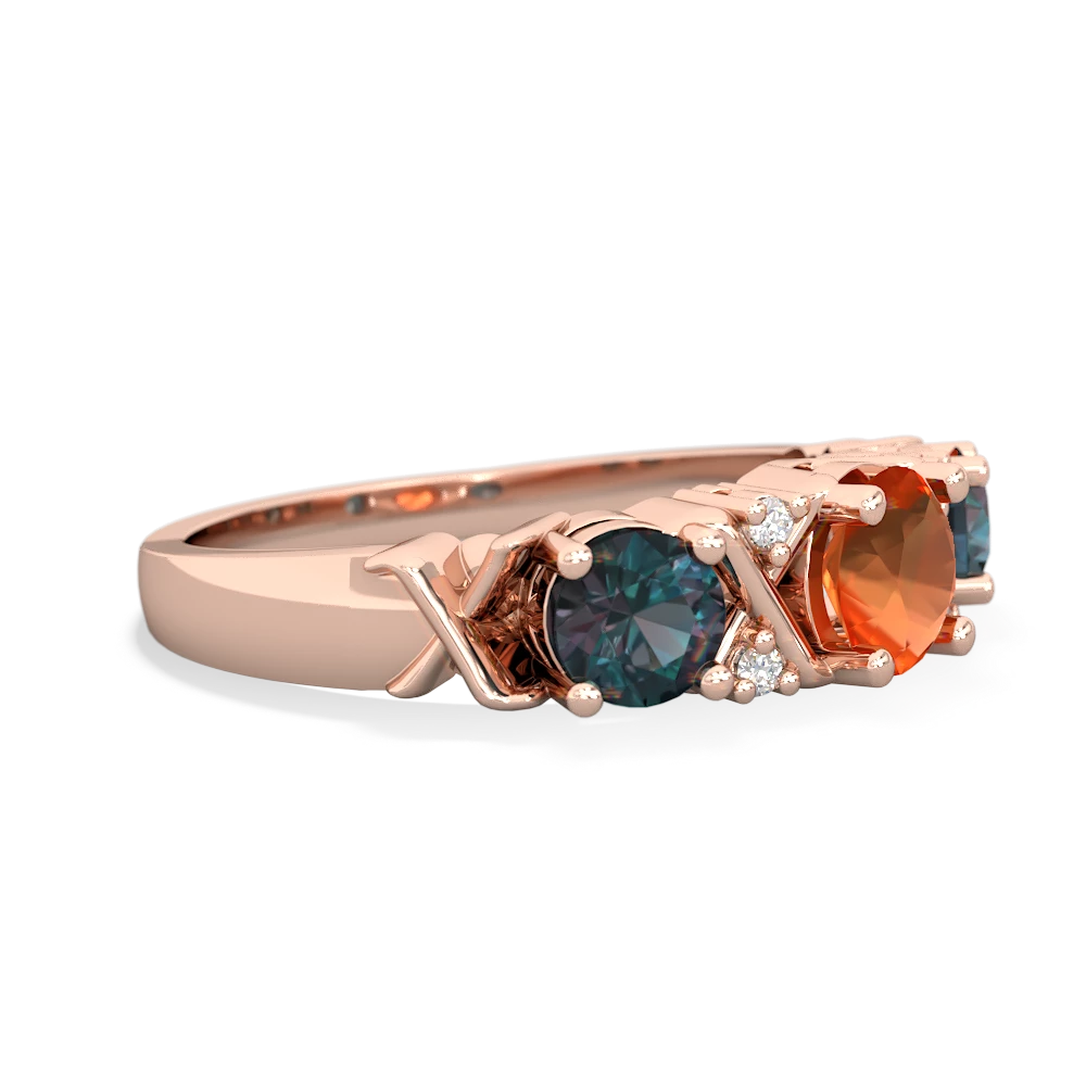 Fire Opal Hugs And Kisses 14K Rose Gold ring R5016