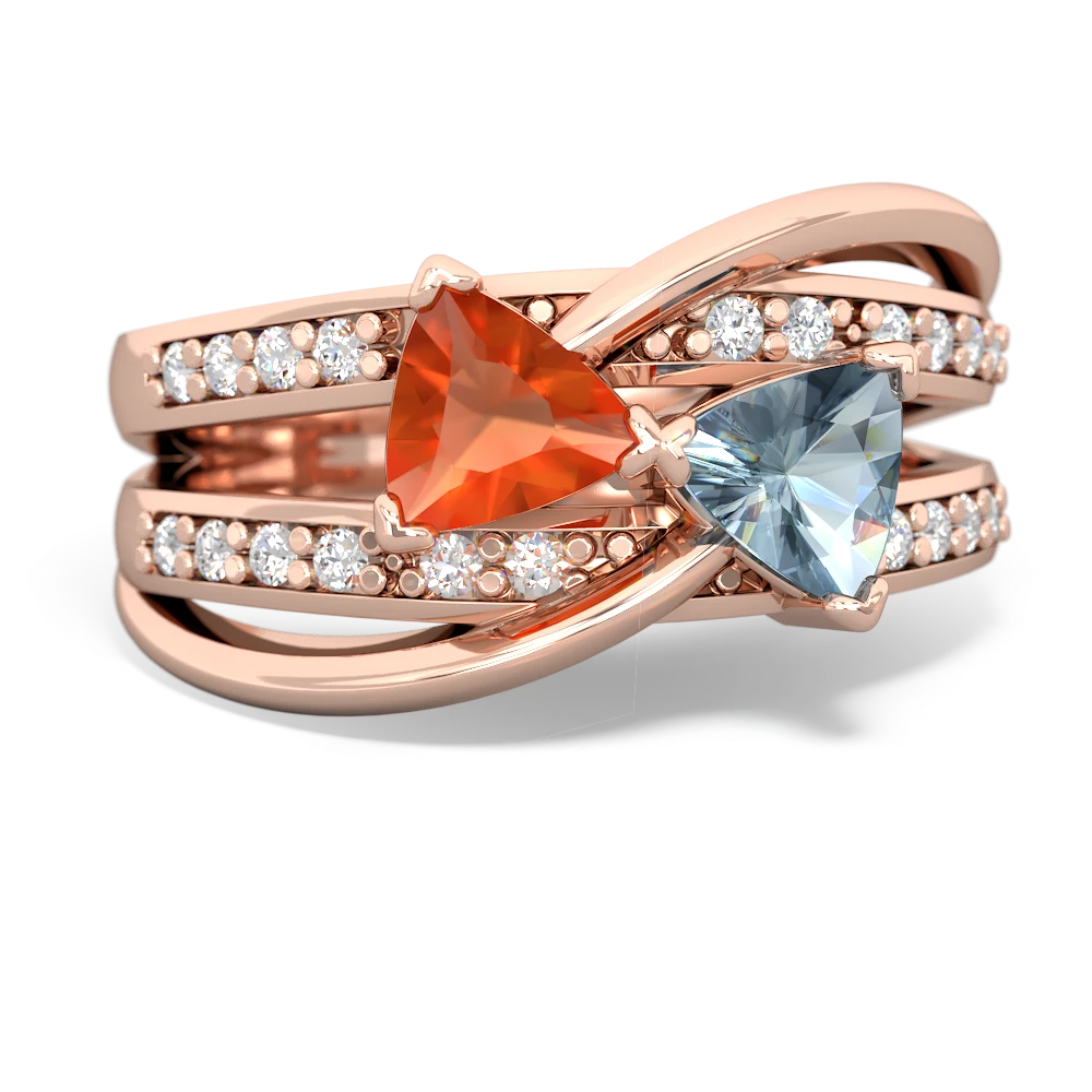 Fire Opal Bowtie 14K Rose Gold ring R2360