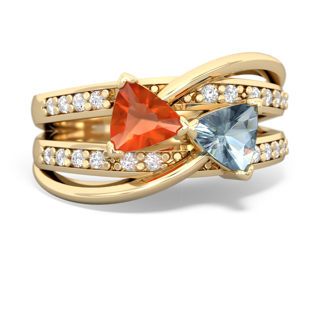 Fire Opal Bowtie 14K Yellow Gold ring R2360