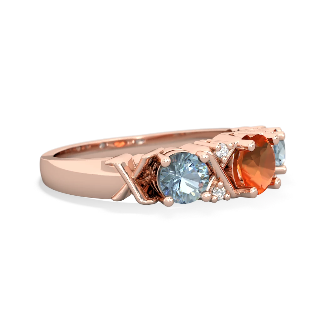 Fire Opal Hugs And Kisses 14K Rose Gold ring R5016