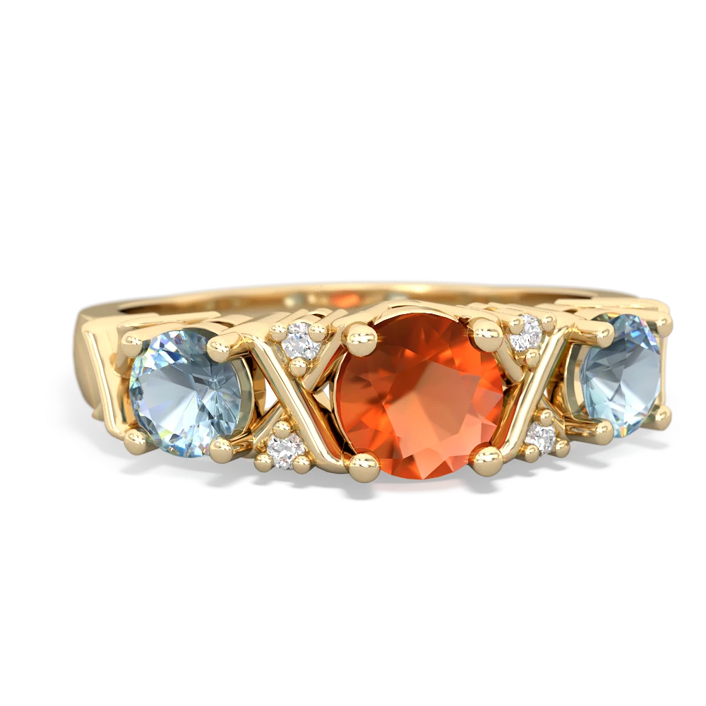 Fire Opal Hugs And Kisses 14K Yellow Gold ring R5016