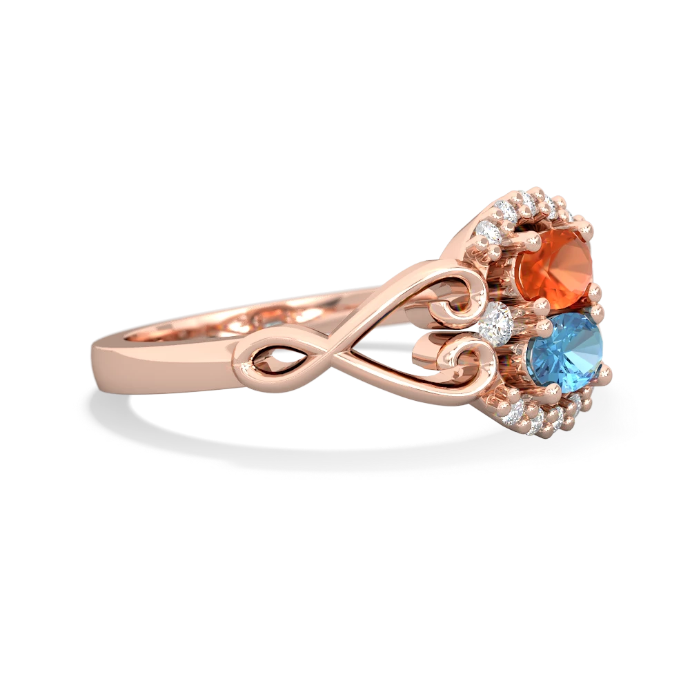 Fire Opal Love Nest 14K Rose Gold ring R5860