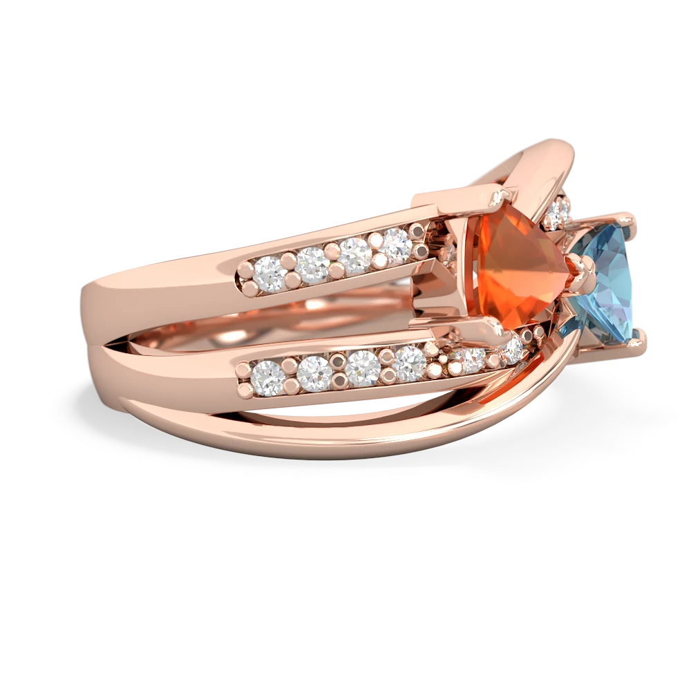 Fire Opal Bowtie 14K Rose Gold ring R2360