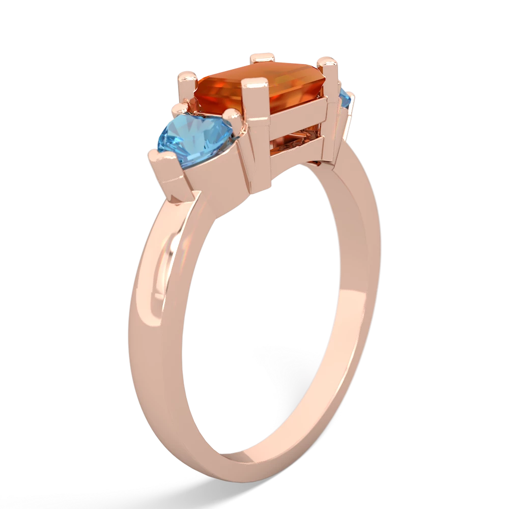 Fire Opal Three Stone 14K Rose Gold ring R5235