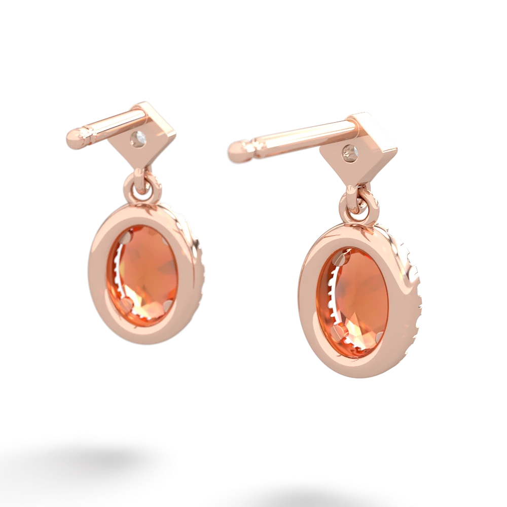 Fire Opal Antique-Style Halo 14K Rose Gold earrings E5720