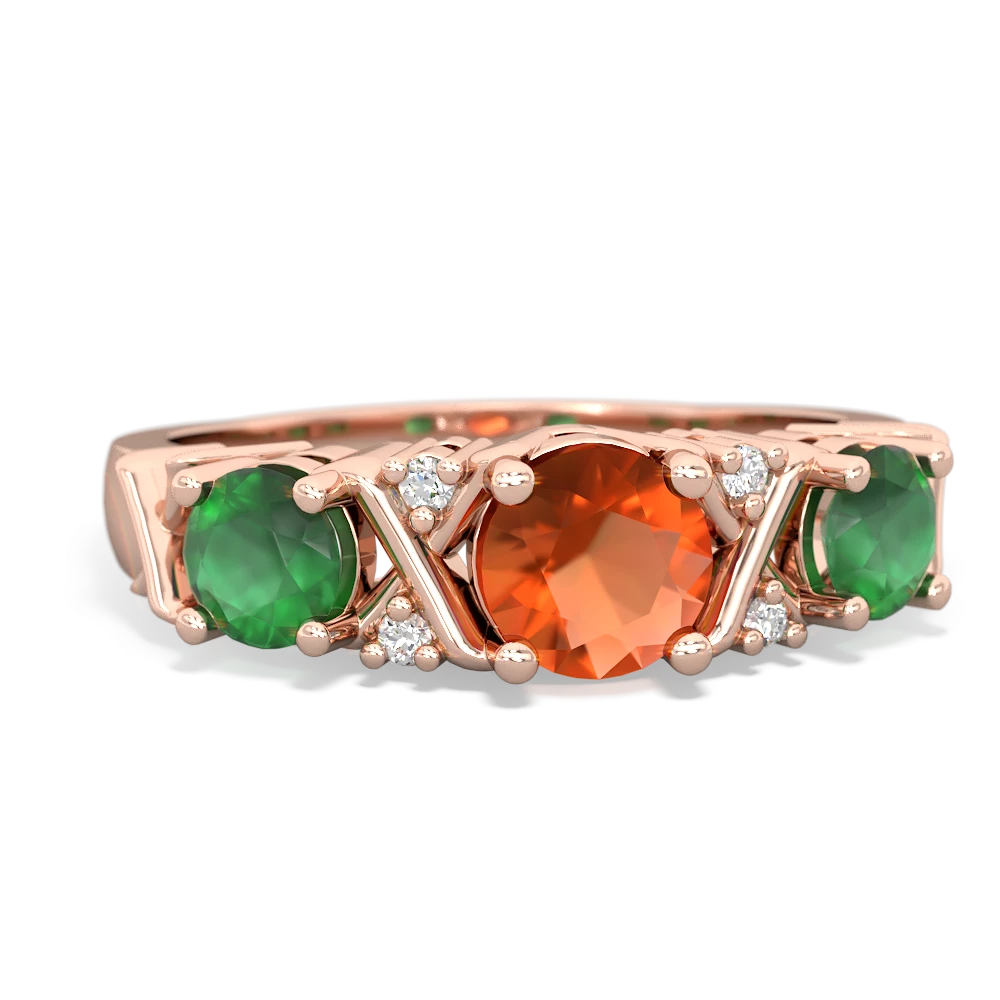 Fire Opal Hugs And Kisses 14K Rose Gold ring R5016