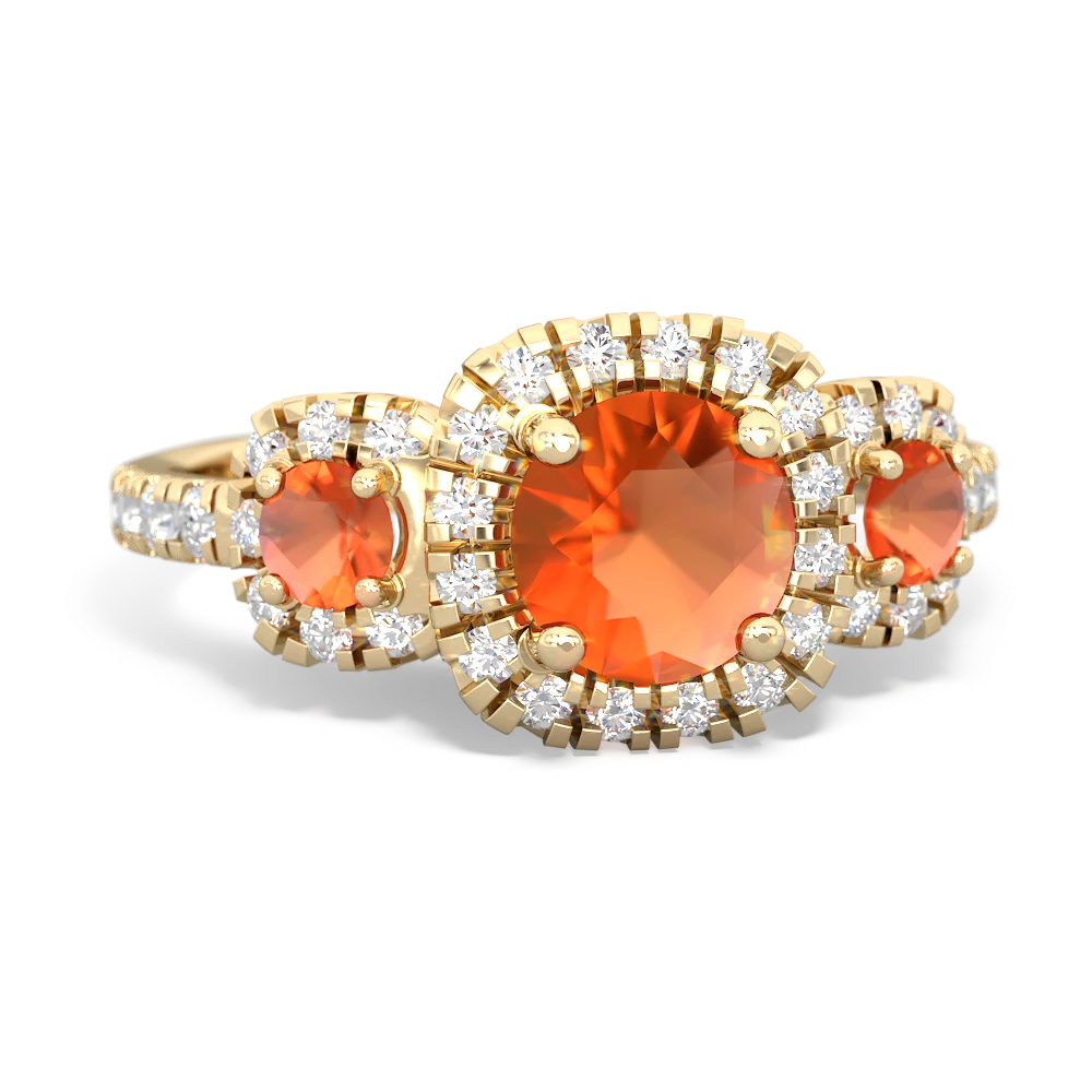 Garnet Regal Halo 14K Yellow Gold ring R5350