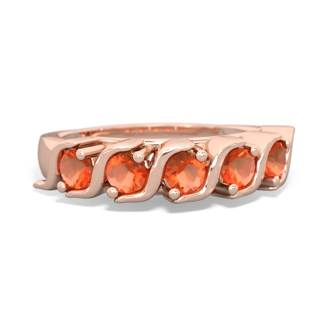 Fire Opal Anniversary Band 14K Rose Gold ring R2089