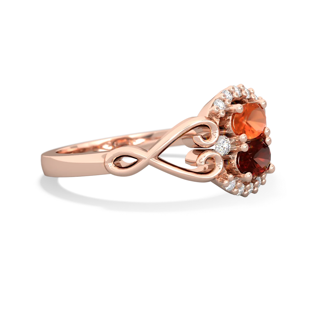 Fire Opal Love Nest 14K Rose Gold ring R5860