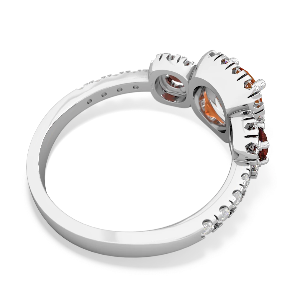 Fire Opal Regal Halo 14K White Gold ring R5350