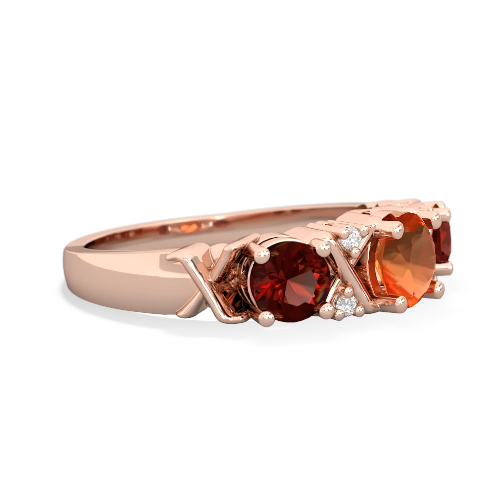 Fire Opal Hugs And Kisses 14K Rose Gold ring R5016