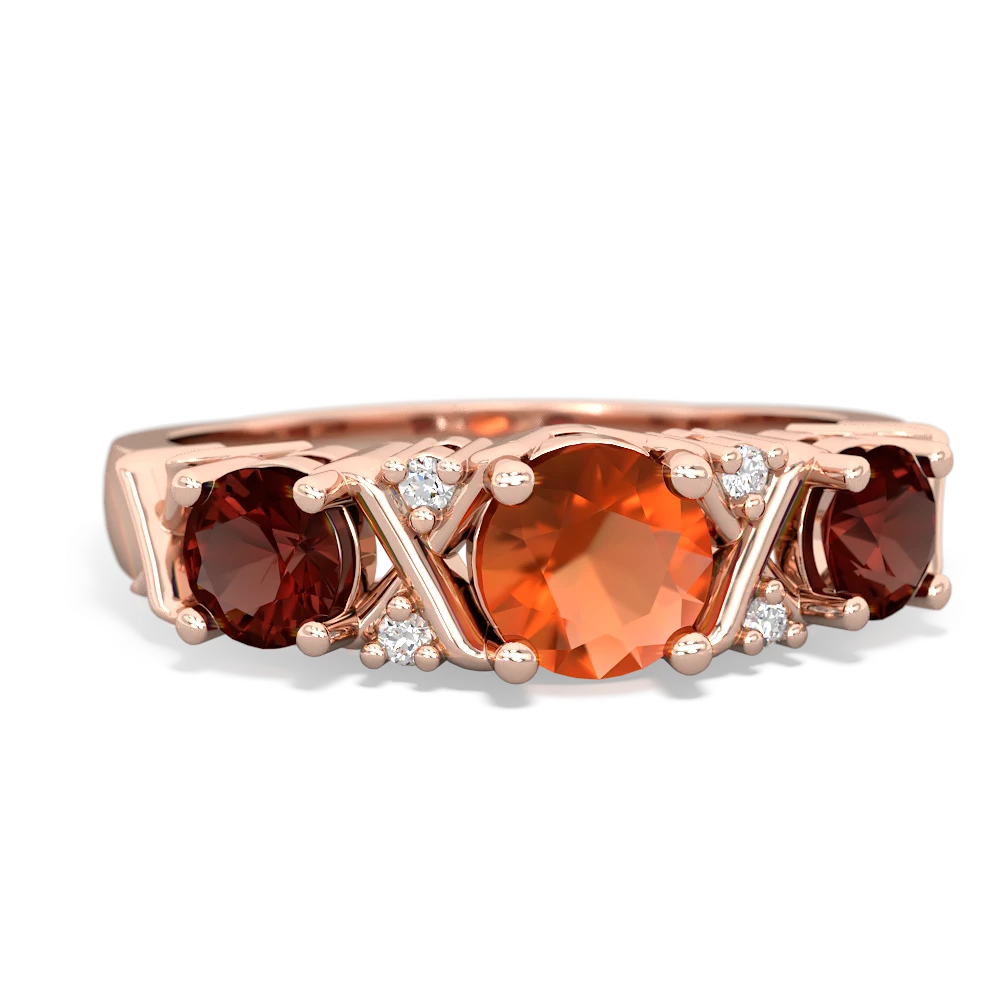 Fire Opal Hugs And Kisses 14K Rose Gold ring R5016