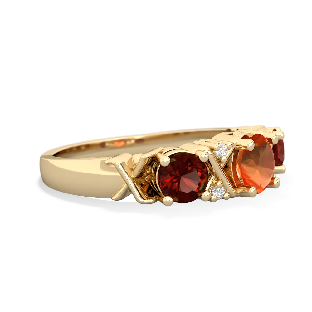 Fire Opal Hugs And Kisses 14K Yellow Gold ring R5016