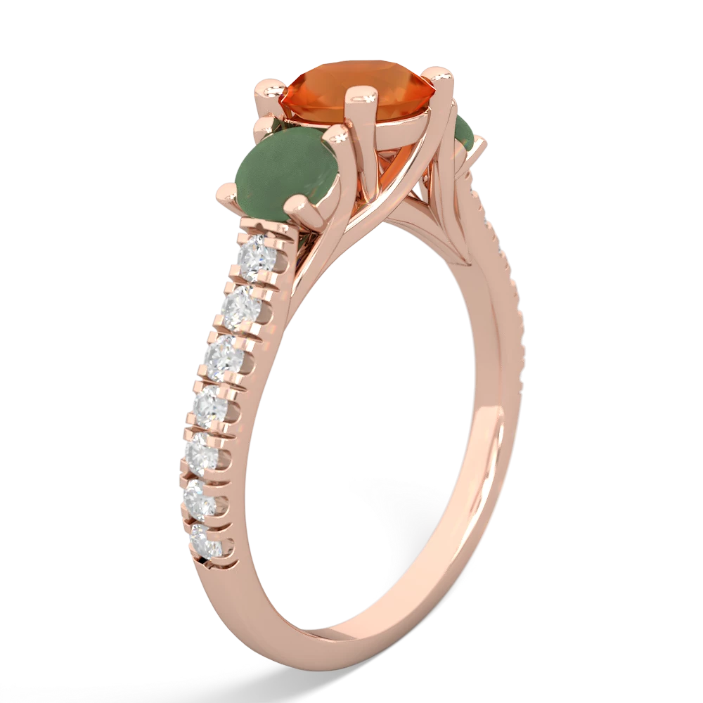 Fire Opal Pave Trellis 14K Rose Gold ring R5500