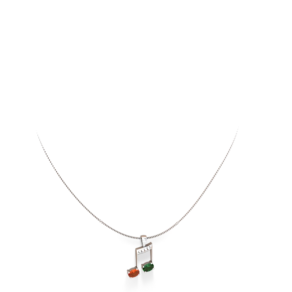 Fire Opal Color Of Music 14K White Gold pendant P3334