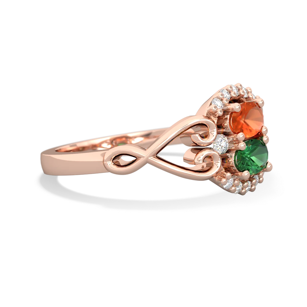 Fire Opal Love Nest 14K Rose Gold ring R5860