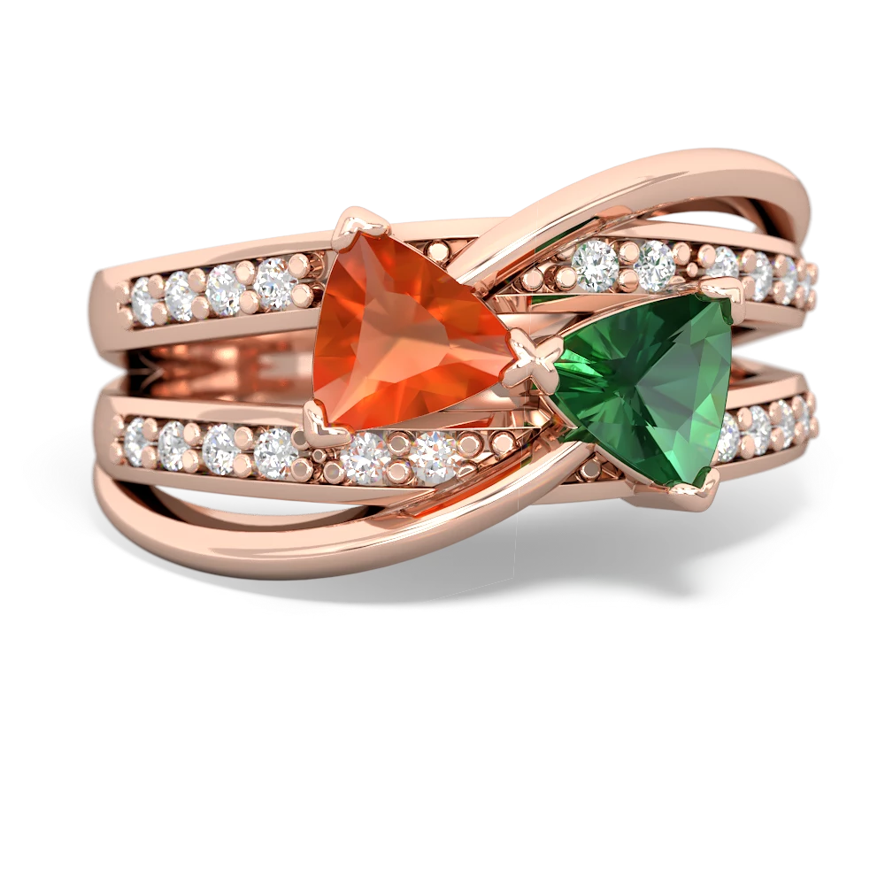 Fire Opal Bowtie 14K Rose Gold ring R2360