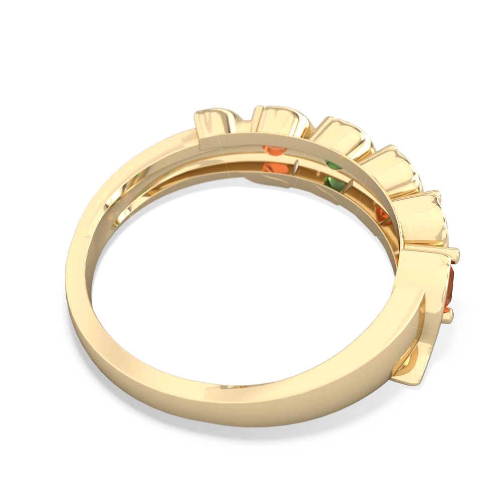 Fire Opal Anniversary Band 14K Yellow Gold ring R2089