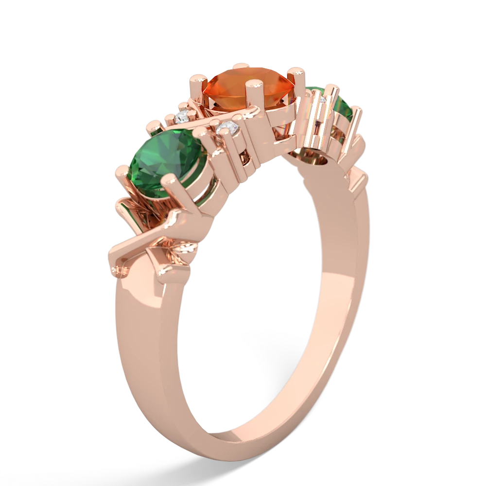 Fire Opal Hugs And Kisses 14K Rose Gold ring R5016