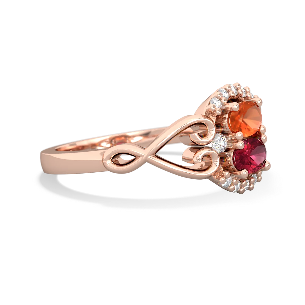 Fire Opal Love Nest 14K Rose Gold ring R5860